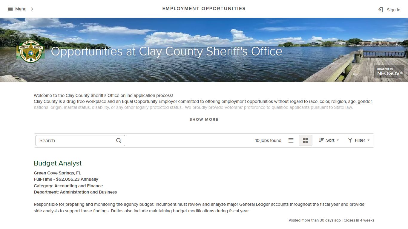 Employment Opportunities | Opportunities at Clay County Sheriff's Office