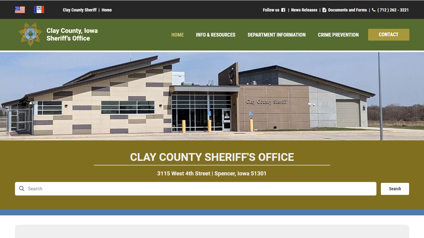Welcome to the Clay County, Iowa Sheriff's Office